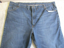 Load image into Gallery viewer, Wrangler Jeans Adult 48x30 Blue Relaxed Fit Whiskered Zip Fly Denim 97FXWXD Mens
