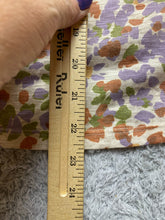 Load image into Gallery viewer, Democracy Shirt Womens Extra Large Tan Lavender AOP Floral Ruffle Trim Boho NWT
