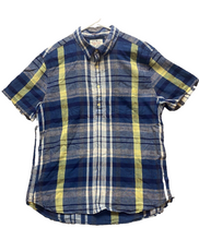 Load image into Gallery viewer, Lucky Brand Shirt Adult Large Denim Blue Plaid Button Up Casual Classic Fit Mens
