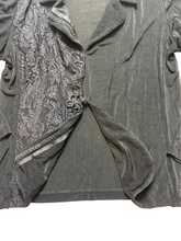 Load image into Gallery viewer, Chico’s Jacket Womens 2 Black Split Crochet Lace Lined Traveler Collared Blazer
