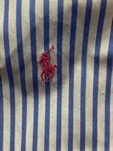 Load image into Gallery viewer, Ralph Lauren Shirt Adult Extra Large Blue White Striped Custom Fit Red Pony Mens
