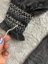 Load image into Gallery viewer, Cabi Shirt Womens Large Black Aloha Sheer Tropical Peasant Boho Blouse Oversized
