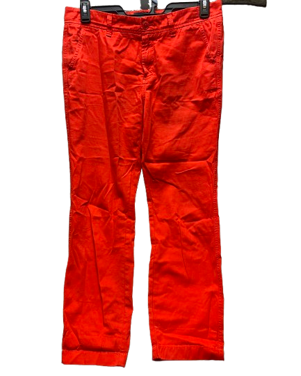 J Crew Pants Womens 8 (34x27.5) Red Chino Straight Leg Casual Slash Pocket Lady