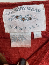 Load image into Gallery viewer, VTG Country Wear Casuals Dress W/ Jacket Womens Large Rustic Red Linen Rayon
