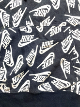Load image into Gallery viewer, Nike Sweatshirt Adult Medium Black White Hoodie Allover Print Fleece Swoosh Mens
