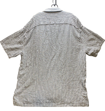 Load image into Gallery viewer, The A&amp;F Shirt Adult 2XLT Blue Gray Button Up Striped Summer Linen Blend Mens
