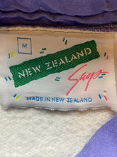 Load image into Gallery viewer, New Zealand Says Sweater Womens Medium Ivory Blue Oversized Patch Outerwear

