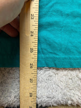 Load image into Gallery viewer, VTG Nassau Bahamas Shirt Womens Large Teal Green Embroidered Beach Tiki Huts 90s
