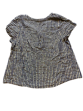 Load image into Gallery viewer, Torrid Shirt Womens 2 Denim Gold Lurex Striped Button Flowy Blouse Rayon Ladies
