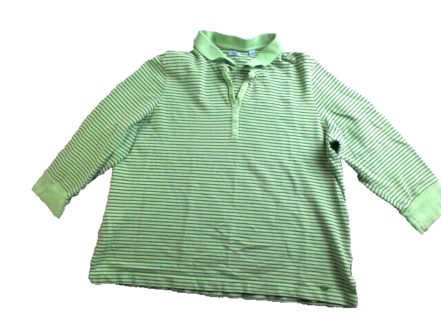 IZOD Shirt Womens 1X Striped Embroidered Logo Collared Buttons Polo Plus Ladies