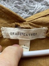 Load image into Gallery viewer, Anthropologie Grade &amp; Gather Shirt Women Small Tan Tie Boho Peasant Linen Blouse
