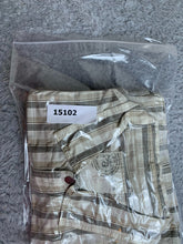 Load image into Gallery viewer, Calvin Klein Jeans Shirt Adult Extra Large Tan Plaid Snaps Embroidery Y2K Mens
