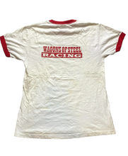 Load image into Gallery viewer, Wagons Of Steel Racing Shirt Adult Medium Wagon Drivers Never Lift Ringer Mens
