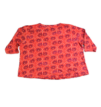 Load image into Gallery viewer, Lucky Brand Shirt Womens 3X Red Geometric Boxy Live In Love Blouse Plus Ladies
