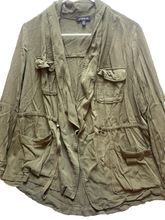 Load image into Gallery viewer, Torrid Jacket Womens 0 Army Green Long Sleeve Cardigan Waterfall Open Ladies
