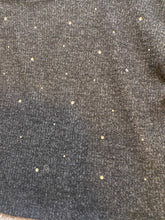 Load image into Gallery viewer, Vocal Sweater Womens Small Charcoal Gray Cropped Off-Shoulder Bling Top NWOT

