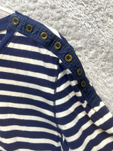 Load image into Gallery viewer, Lauren Ralph Lauren Shirt Womens Extra Large Navy Ivory Stripes Buttons Blouse
