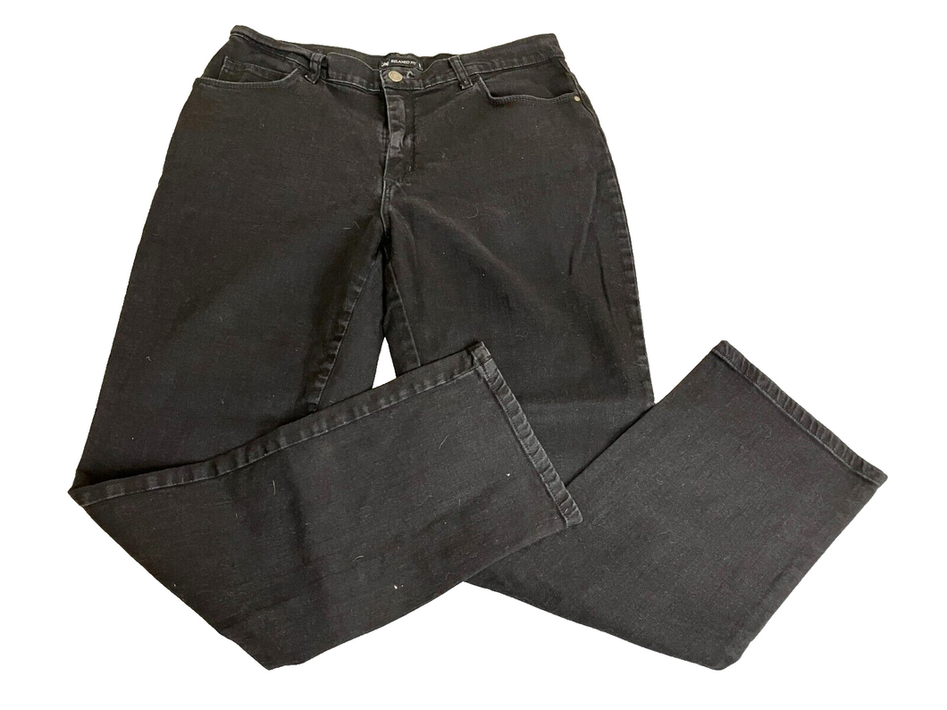 Lee Jeans Womens 12 Medium (32x28.5) Black Flat Front Relaxed Fit Denim Ladies
