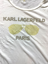 Load image into Gallery viewer, Karl Lagerfeld Paris Shirt Womens Extra Large Ivory Oversized Rhinestones Ladies

