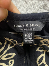 Load image into Gallery viewer, Lucky Brand Shirt Womens 1X Black Boho Floral Hippie Peasant Keyhole Blouse Plus
