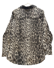 Load image into Gallery viewer, Michael Kors Shirt Womens Small Black Leopard Print Animal Shirt Beaded Lady NWT
