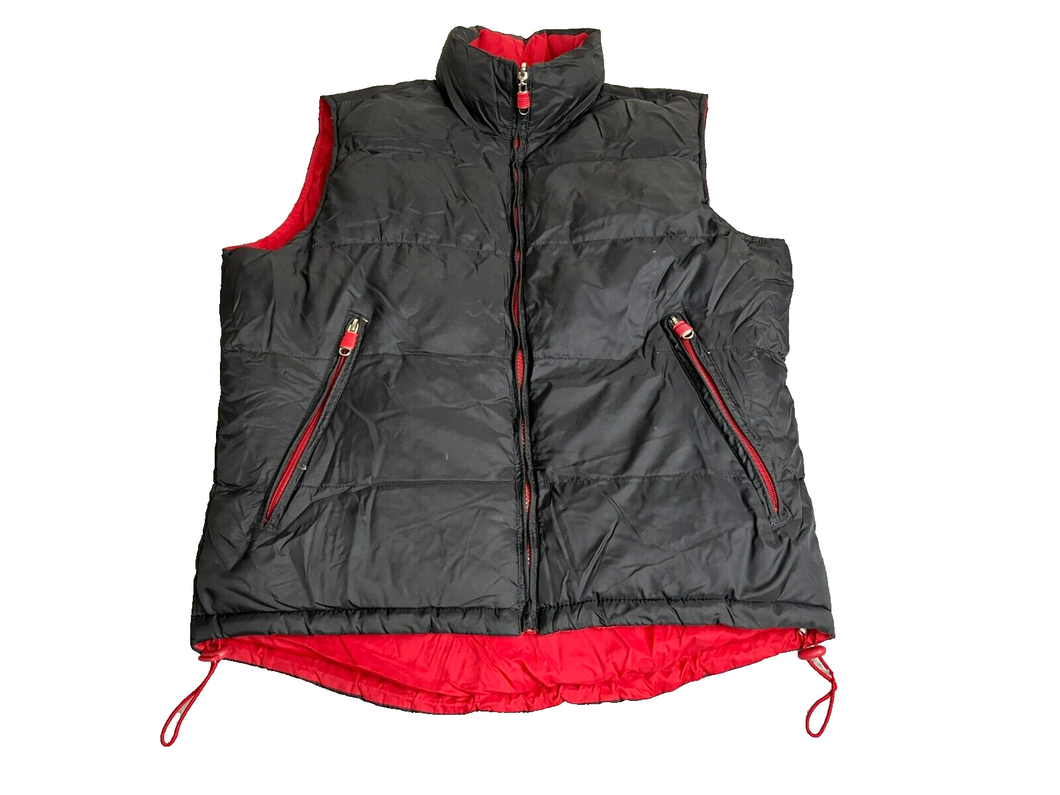 Puffer Vest Adult Large Black Full Zip Pockets Quilted Outdoor Outerwear Mens