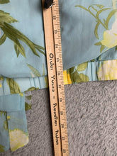 Load image into Gallery viewer, June &amp; Hudson Shirt Womens 1 Light Blue AOP Floral Peplum Boho Wrap Tie Blouse
