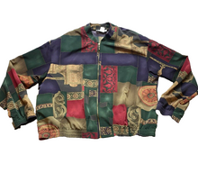 Load image into Gallery viewer, VTG Kensington Square Jacket Womens Extra Large Multi Color Baroque Abstract USA
