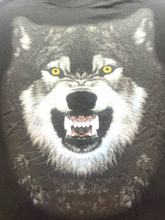 Load image into Gallery viewer, Wolf Shirt Adult Extra Large Black AOP Wildlife Streetwear Skater DAAS Mens

