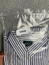 Load image into Gallery viewer, Lauren Ralph Lauren Shirt Adult Extra Large White Purple Striped Stretch LRL Men
