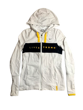 Load image into Gallery viewer, Nike Jacket Womens Medium White Black Full Zip Livestrong Hoodie Fit Dry Ladies
