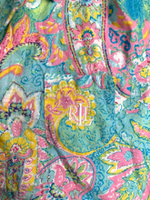 Load image into Gallery viewer, Lauren Ralph Lauren Shirt Womens Large Green Pink AOP Paisley Oversized Ladies
