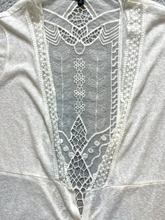Load image into Gallery viewer, Torrid Sweater Womens 4 4X Ivory Open Front Cardigan Mesh Hippie Boho Nylon Plus
