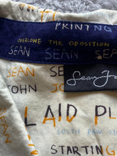 Load image into Gallery viewer, Sean John Shirt Adult Extra Large Beige AOP Spellout Logo Button Up Graffiti Men

