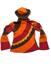 Load image into Gallery viewer, Greater Good Network Jacket Womens Small Multicolor Boho Funky Hippie Hooded
