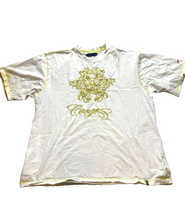 Load image into Gallery viewer, COOGI Shirt Adult 4XL White Gold Baroque Flower Embroidered Logo Casual Mens
