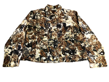 Load image into Gallery viewer, Vintage Chico’s Design Jacket Womens 2 Large Brown Patterned Embroidered Floral
