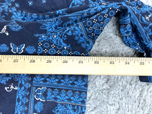 Load image into Gallery viewer, Woman Within Shirt Womens 34/36 4X Blue Black Butterflies Floral Whimsygoth Plus
