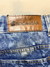 Load image into Gallery viewer, Rocawear Jeans Adult 48x34 Blue Denim Classic Fit Wide Leg Skater Whiskered Mens
