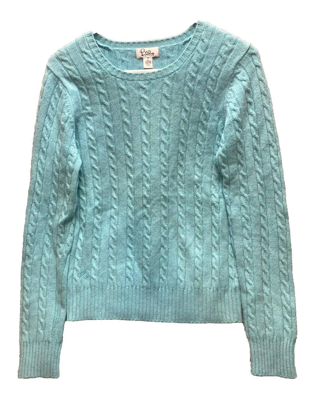 Lilly Pulitzer Sweater Womens Medium Cable Knit Cashmere Pullover Outerwear Lady
