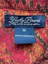 Load image into Gallery viewer, Lucky Brand Shirt Womens Medium Red Black Retro Hippie Festival Button Up Ladies
