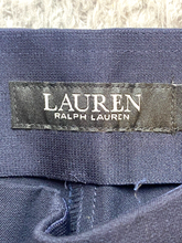 Load image into Gallery viewer, Lauren Ralph Lauren Pants Women 10 (34x24) Navy Blue Trouser Stretch Black Label
