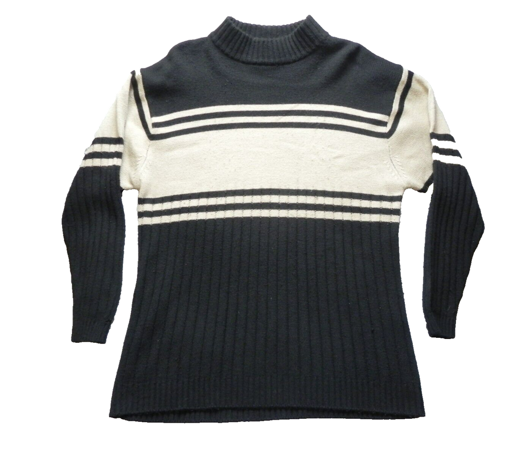 MMFFATT Sweater Adult Large Mock Neck Colorblock Knit Pullover Outerwear Mens