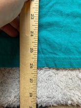 Load image into Gallery viewer, VTG Nassau Bahamas Shirt Womens Large Teal Green Embroidered Beach Tiki Huts 90s
