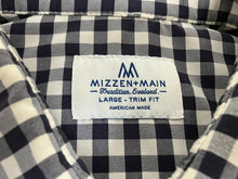 Load image into Gallery viewer, Mizzen Main Shirt Adult Large Black White Checkered Trim Fit Button Up Mens
