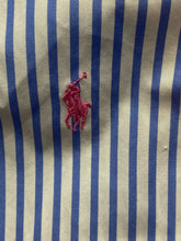 Load image into Gallery viewer, Ralph Lauren Shirt Adult Extra Large Blue White Striped Custom Fit Red Pony Mens
