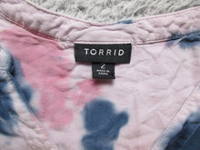 Load image into Gallery viewer, Torrid Shirt Womens 2 2X Button Up Tie Dye Blouse Casual Sleeveless Plus Ladies
