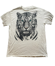 Load image into Gallery viewer, DOM Shirt Adult Large White Tiger Big Cat Face Blue Eyes Streetwear Nature Mens
