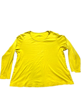 Load image into Gallery viewer, J Jill Shirt Womens 2X Golden Yellow Scoop Neck Pima Classic Pullover Plus Lady

