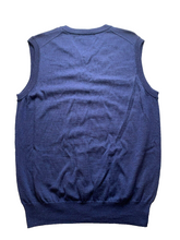 Load image into Gallery viewer, Alan Flusser Vest Adult Medium Navy Blue Merino Wool Nylon Spandex Sweater Mens
